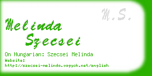 melinda szecsei business card